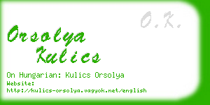 orsolya kulics business card